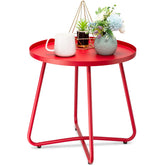 danpinera mesa auxiliar frontal roja, aspecto resistente y elegante