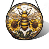 DASTOLL colgante frontal abeja girasol mostrando colores vibrantes y alegría
