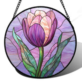 DASTOLL vista frontal del colgante de tulipanes para decorar ventanas