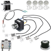 DcYourHome kit de encendido frontal en caja mostrando todos los componentes y beneficio de reemplazo completo