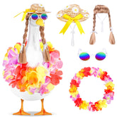 DECOHS ganso frontal con atuendo hawaiano añade color al porche