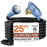 Deeklify vista frontal del cable empaquetado mostrando longitud y uso