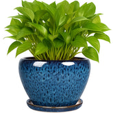 Deep Dream maceta frontal azul, aspecto elegante y decorativo