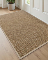 DEXI felpudo frontal 32x48 beige mostrando cobertura y estilo práctico