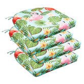downluxe vista frontal del cojín tropical flamingo muestra color y diseño atractivo