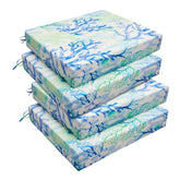 downluxe vista frontal del juego de 4 cojines azul coral para renovar sillas