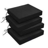 downluxe pack frontal de 4 cojines negros mostrando ajuste y estilo para patio