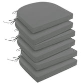 downluxe vista frontal del set de seis cojines gris oscuro, mejora confort de patio