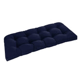 downluxe cojín frontal empaquetado mostrando tamaño y color navy, ideal para patios