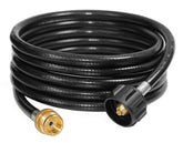 DOZYANT vista frontal del adaptador y manguera, facilita convertir tanque 20 lb