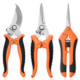Drametic+ tijeras de podar frontal mostrando diseño naranja-negro y ventaja de identificación rápida