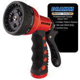 Dramm revolver vista frontal rojo, boquilla resistente para tareas intensas