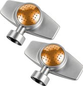 DTRK aspersor metálico frontal mostrando diseño y robustez para riego durable