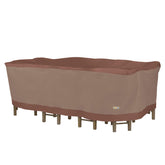 Duck Covers funda frontal cubriendo mesa y seis sillas con protección completa