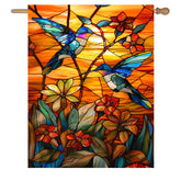 DZGlobal bandera frontal con colibrí y colores vivos para bienvenida