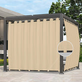 Easy-Going vista frontal del panel beige mostrando cobertura amplia y privacidad