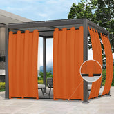 Easy-Going cortina frontal naranja mostrando cobertura y privacidad