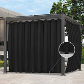 Easy-Going panel frontal negro mostrando cobertura y privacidad
