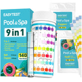 EASYTEST frasco y tiras frontales mostrando cantidad y envase, control claro