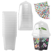 EBaokuup pack frontal de 10 macetas semillero mostrando domos y bases, ideal para germinar