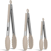EEKEDO pinzas frontal mostrando acabado acero inoxidable y puntas de silicona, durabilidad
