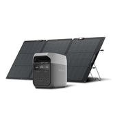 EF ECOFLOW frontal de la unidad mostrando controles y puertos para uso inmediato