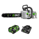 EGO Power+ motosierra CS1815 vista frontal con barra de 18 pulgadas, control cómodo
