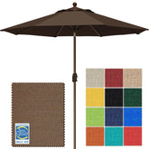 EliteShade vista frontal de la sombrilla 9ft con color chestnut y sombra amplia