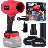 EMSON Bullseye Blower vista frontal mostrando diseño portátil y control ergonómico