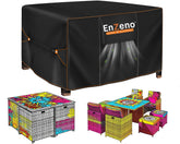 Enzeno vista frontal de la funda protegiendo mesa, cobertura impermeable