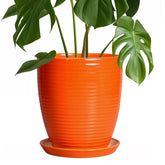 EPFamily maceta frontal naranja con diseño vidriado y aspecto decorativo
