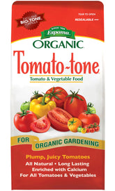 Espoma Tomato-tone frente de la bolsa mostrando marca y peso, mejora la elección orgánica