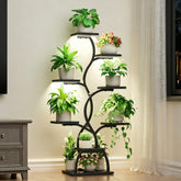EVAWOO vista frontal del soporte de plantas elegante y funcional
