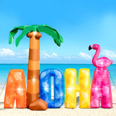 Eyourlife letrero ALOHA frontal mostrando diseño tropical y colores vivos