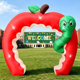 Eyourlife arco frontal en entrada escolar mostrando bienvenida festiva
