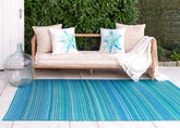 Fab Habitat runner frontal mostrando rayas turquesa y verde, añade color exterior