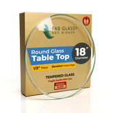 Fab Glass and Mirror tapa 18" frontal mostrando diseño y resistencia