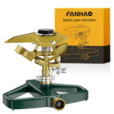 FANHAO aspersor frontal mostrando diseño metálico y durabilidad