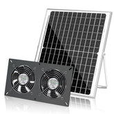 Fanspex panel solar frontal mostrando tamaño y potencia