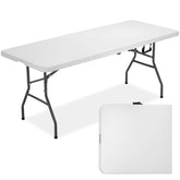 FDW mesa plegable frontal mostrando superficie blanca y estabilidad