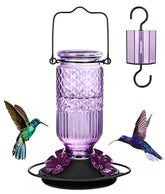 FEED GARDEN bebedero colgante frontal mostrando diseño morado y atractividad