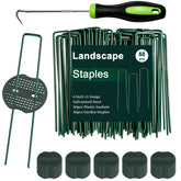 FEED GARDEN caja frontal mostrando 50 estacas galvanizadas beneficios de kit completo