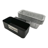 Firsgrill vista frontal del vaso recogegrasa con diseño robusto y fácil acople