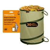 Fiskars frente de la bolsa Kangaroo abierta, fácil recogida de hojas