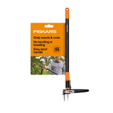 Fiskars vista frontal del extractor mostrando diseño y tamaño, fácil manejo