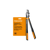 Fiskars, vista frontal de las loppers PowerGear2 mostrando longitud y diseño, más corte eficiente