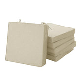 Fitfree vista frontal del pack de 6 cojines beige con aspecto ordenado