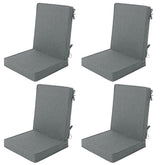 Fitfree vista frontal del juego de cuatro cojines gris oscuro con aspecto elegante