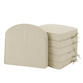 Fitfree vista frontal del set de 6 cojines beige que renueva sillas exteriores