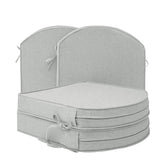 Fitfree vista frontal del cojín D-shape mostrando ajuste y color gris claro